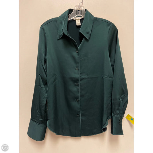 Blouse Long Sleeve By H&m In Green, Size: S