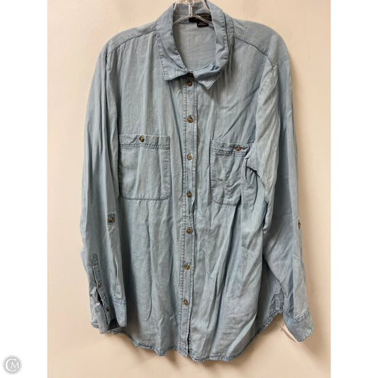 Blouse Long Sleeve By Social Standard By Sanctuary In Blue, Size: 1x