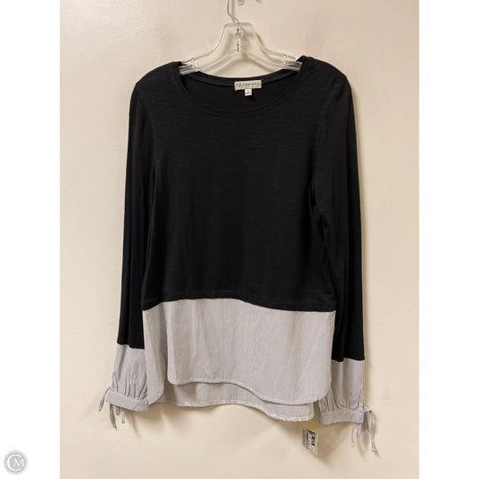Top Long Sleeve Designer By Neiman Marcus In Black & White, Size: S