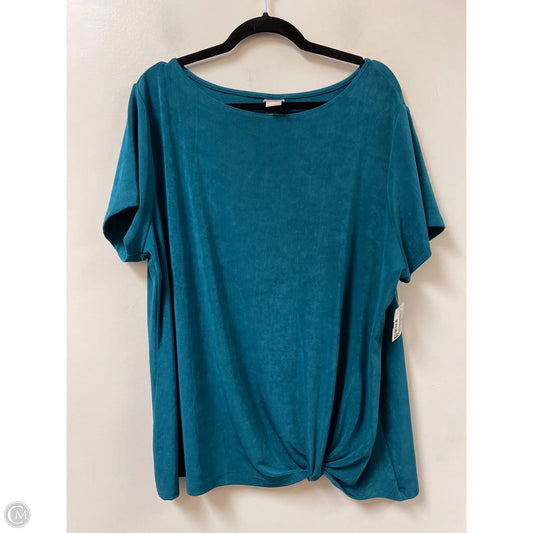 Top Short Sleeve By Chicos In Teal, Size: 1x