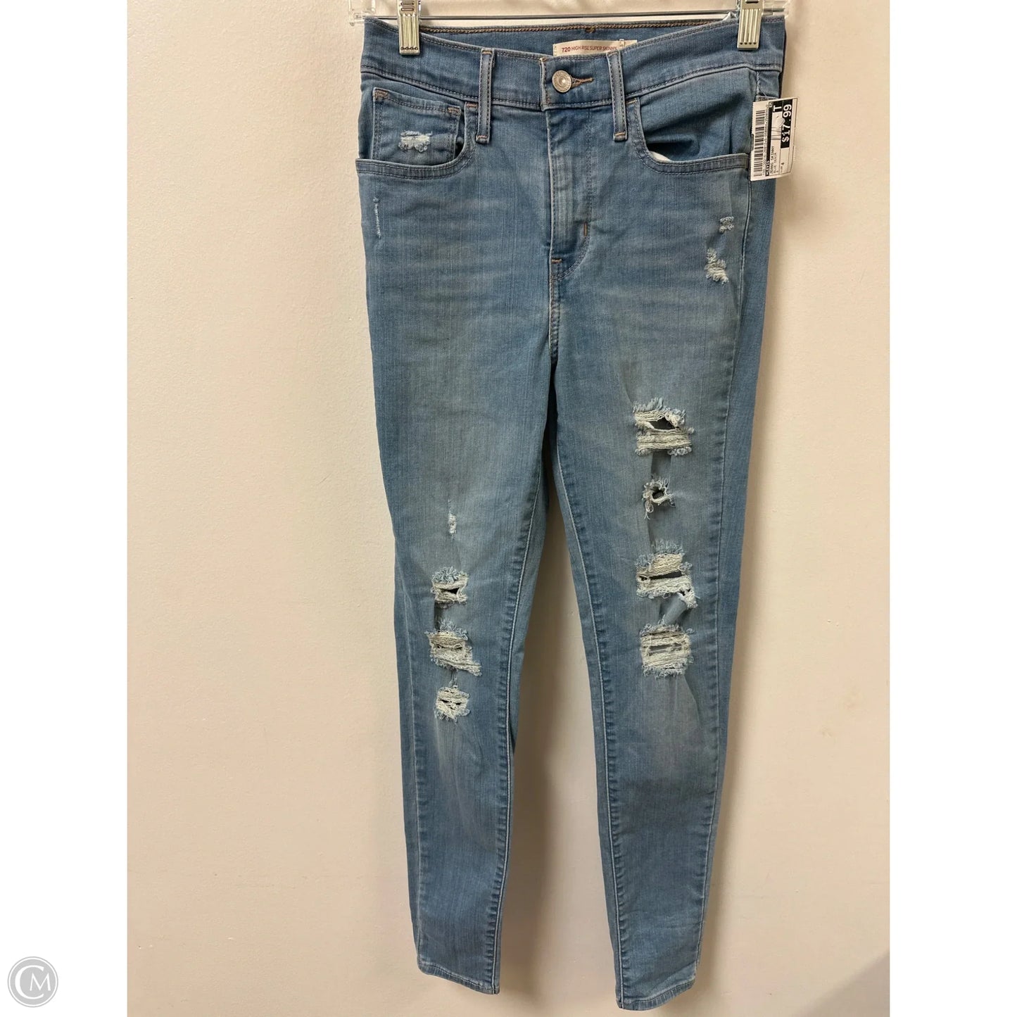 Jeans Skinny By Levis In Blue Denim, Size: 4