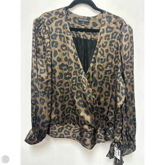 Blouse Long Sleeve By Banana Republic In Animal Print, Size: 1x