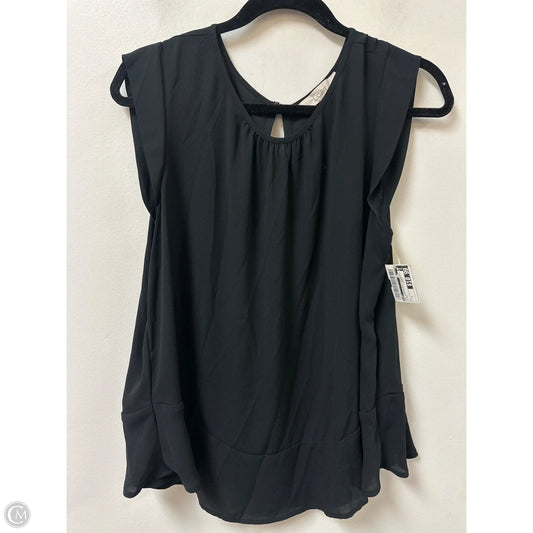 Top Sleeveless By Loft In Black, Size: L