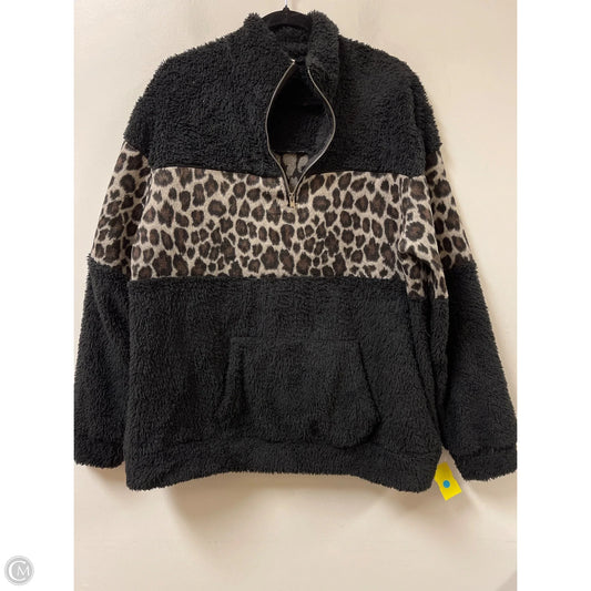 Sweatshirt Collar By Clothes Mentor In Black & Brown, Size: L