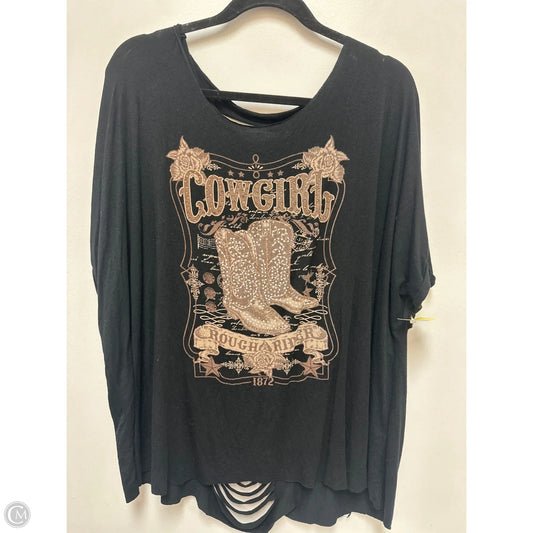 Top Short Sleeve By Clothes Mentor In Black, Size: 2x