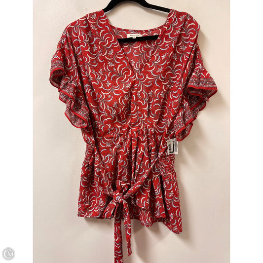 Top Short Sleeve By Max Studio In Red, Size: Xl