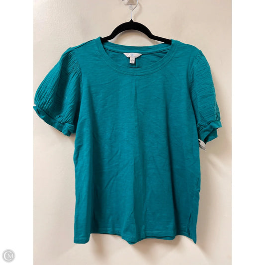 Top Short Sleeve By Time And Tru In Teal, Size: L