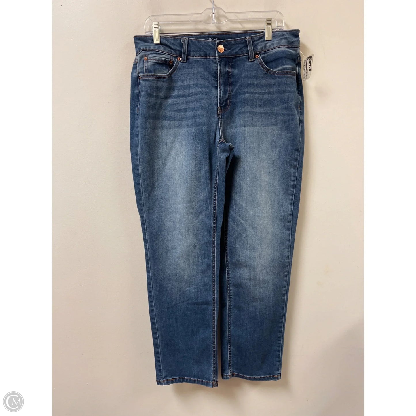 Jeans Straight By Time And Tru In Blue Denim, Size: 12