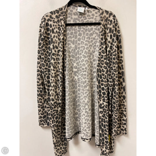 Cardigan By Clothes Mentor In Animal Print, Size: L