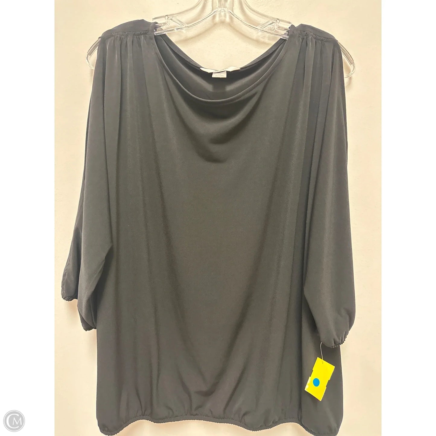 Top Long Sleeve By Cj Banks In Black, Size: 1x