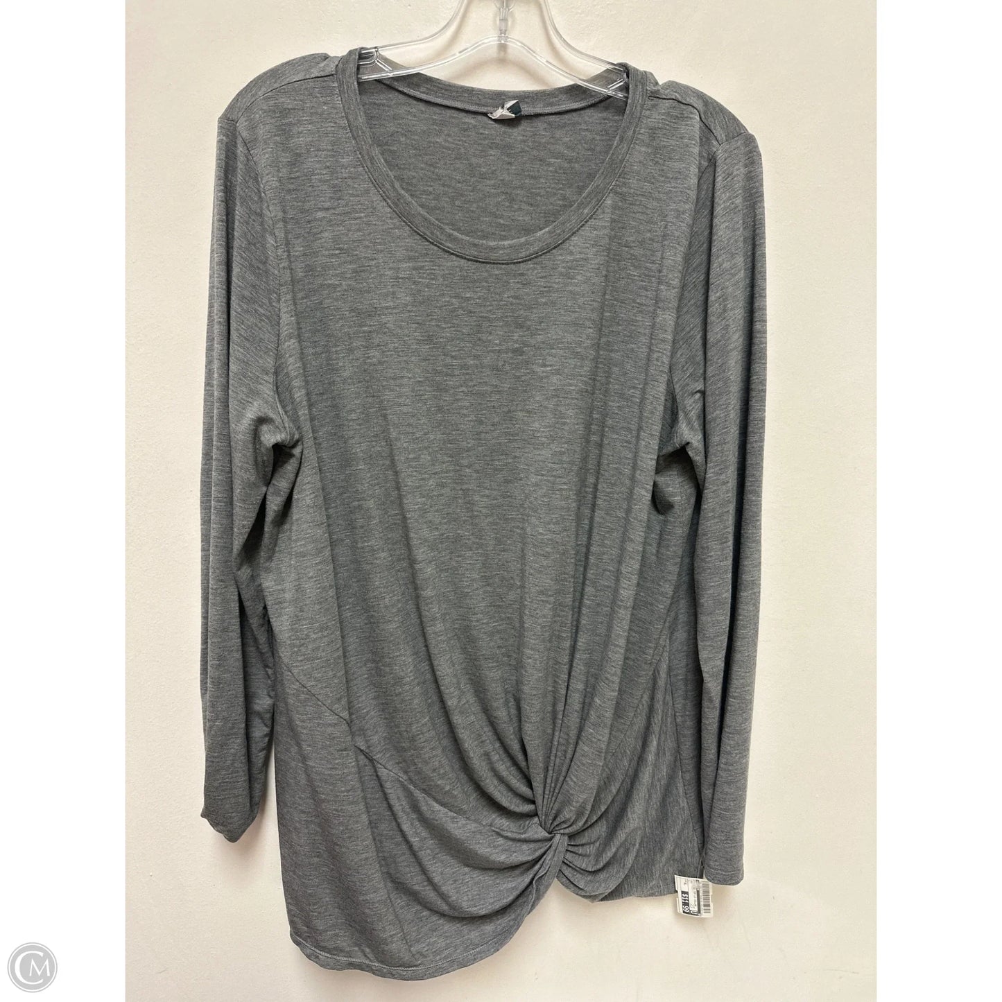 Athletic Top Long Sleeve Collar By Xersion In Grey, Size: Xl