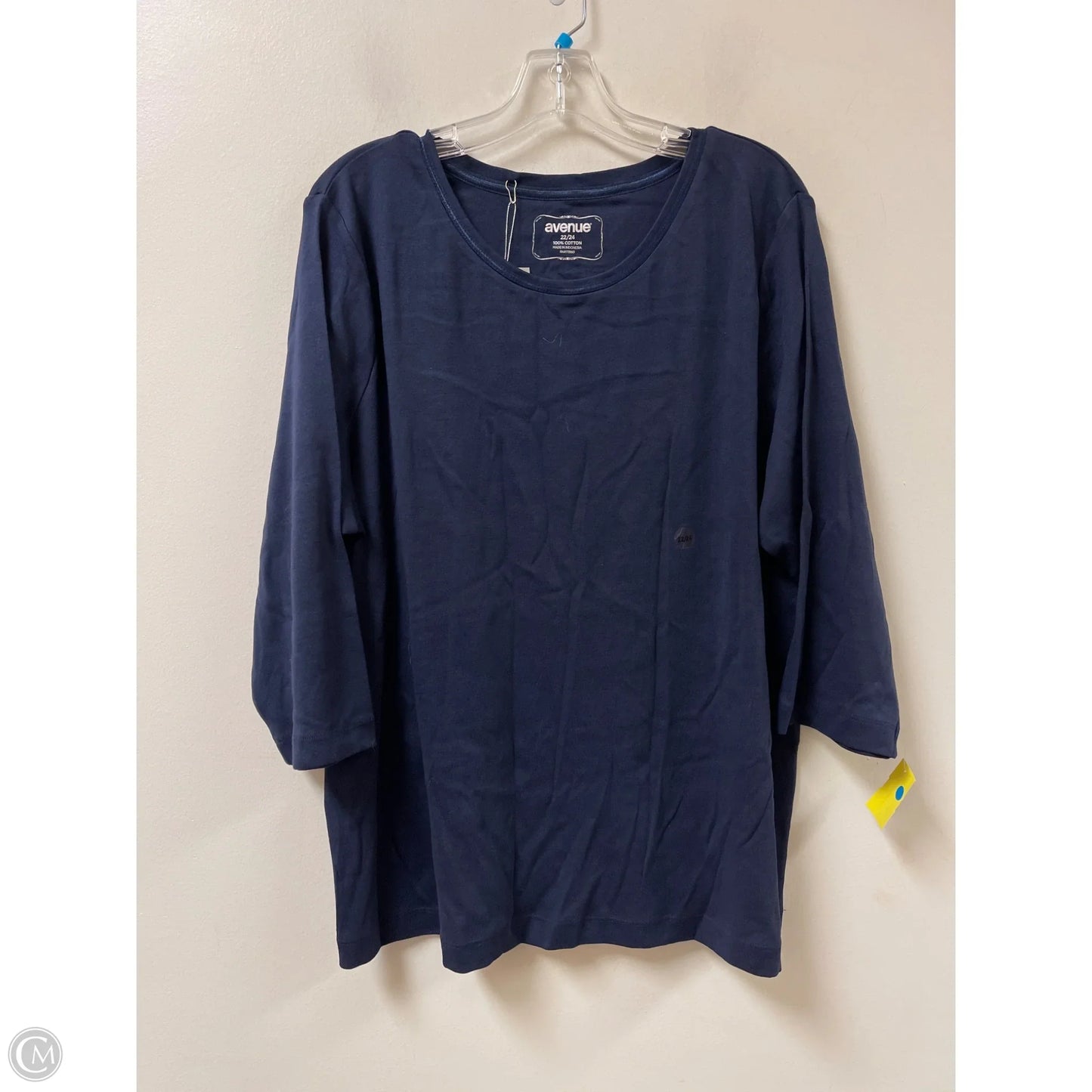 Top Long Sleeve By Avenue In Navy, Size: 3x
