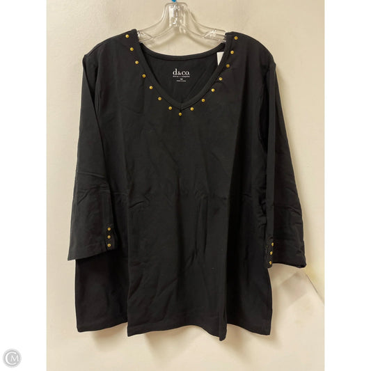 Top Long Sleeve By D&co. In Black, Size: 1x