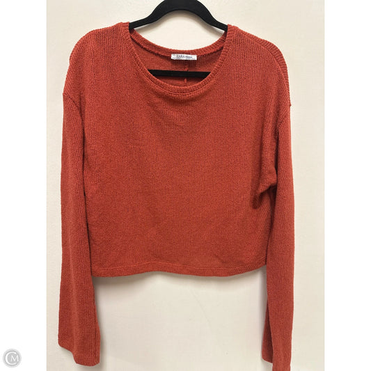 Top Long Sleeve By Zara In Orange, Size: L