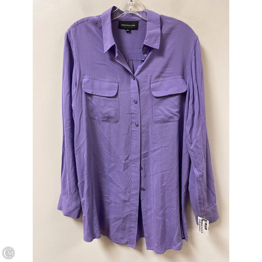 Blouse Long Sleeve By Jones New York In Purple, Size: L