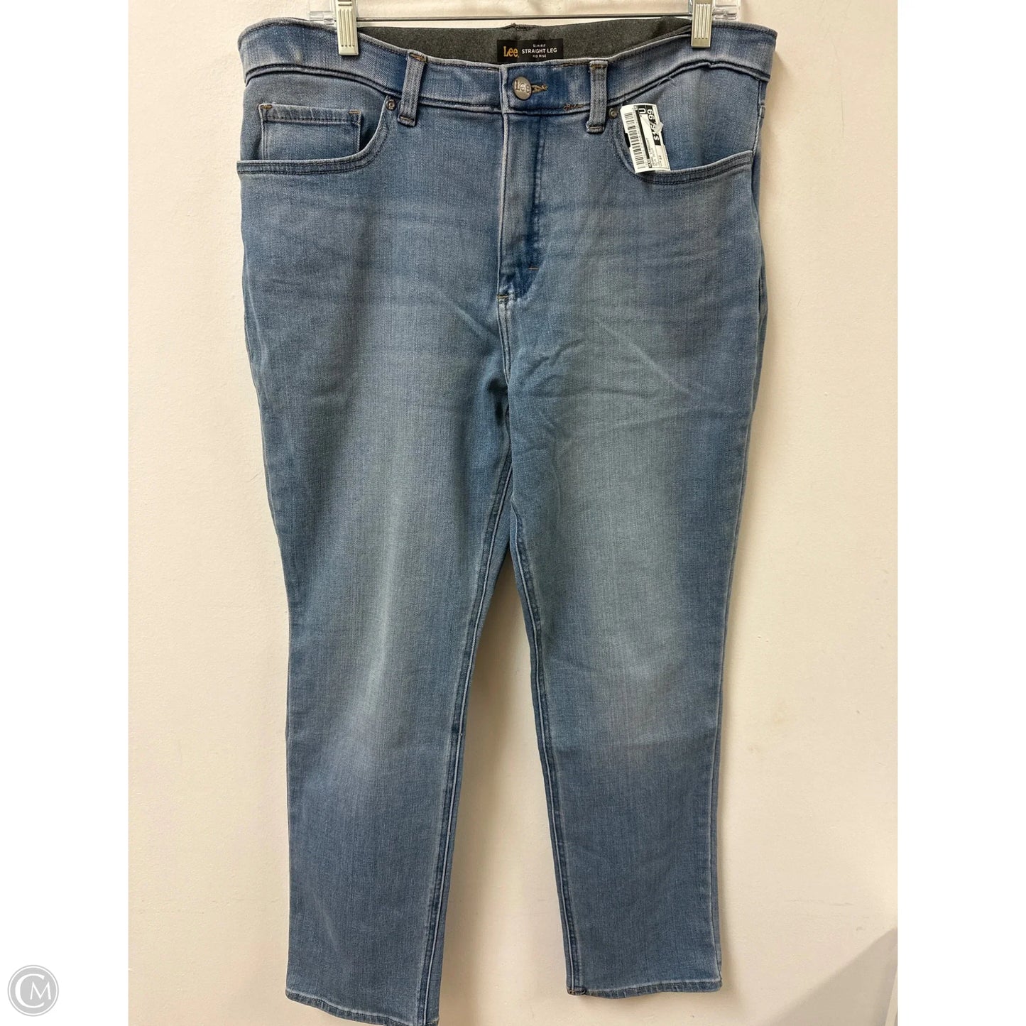 Jeans Straight By Lee In Blue Denim, Size: 12
