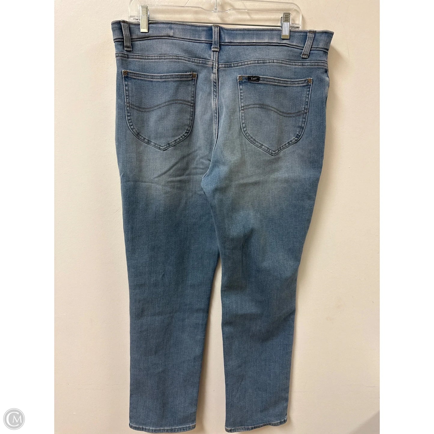 Jeans Straight By Lee In Blue Denim, Size: 12