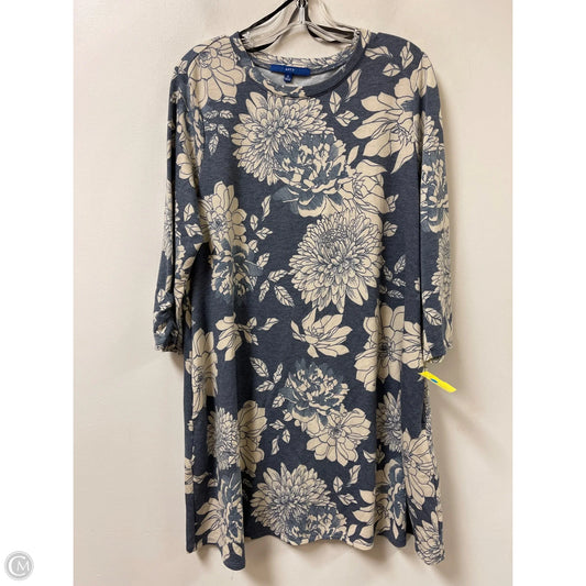 Dress Casual Midi By Apt 9 In Blue & Cream, Size: Xl