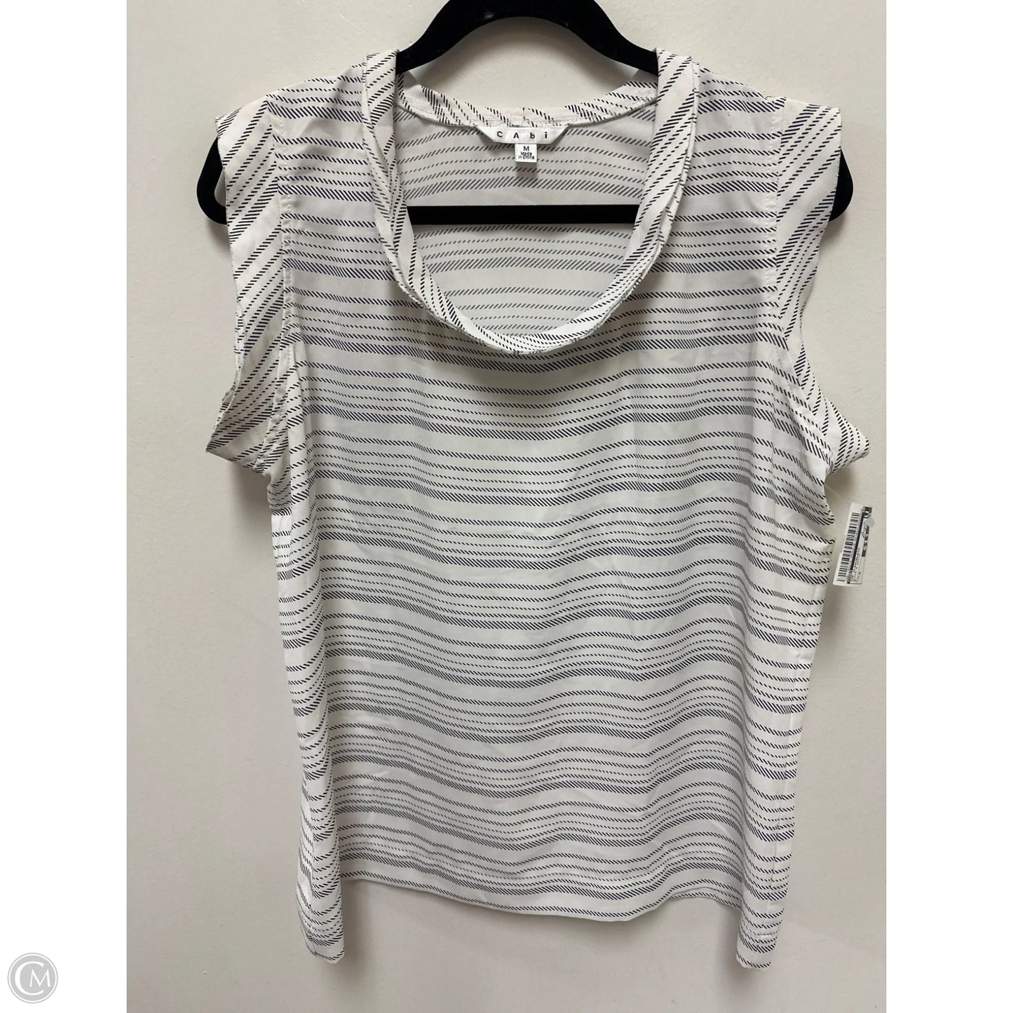 Top Sleeveless By Cabi In Black & White, Size: M