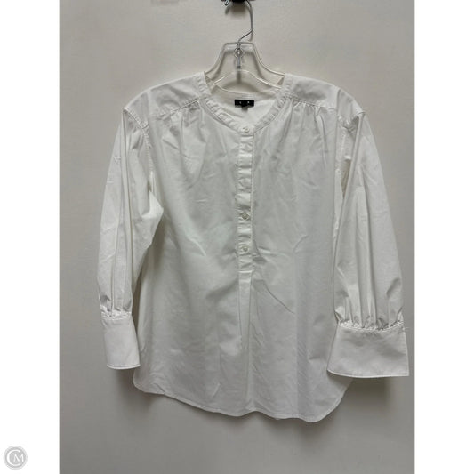 Blouse Long Sleeve By Express In White, Size: Xs
