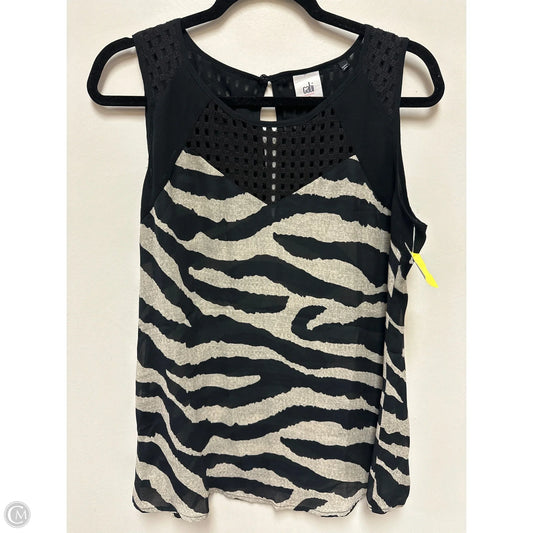 Top Sleeveless By Cabi In Black & Cream, Size: S