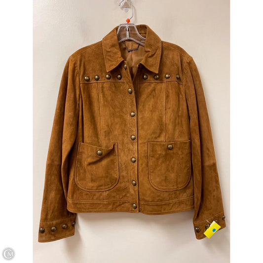 Jacket Leather By Trina Turk In Brown, Size: M
