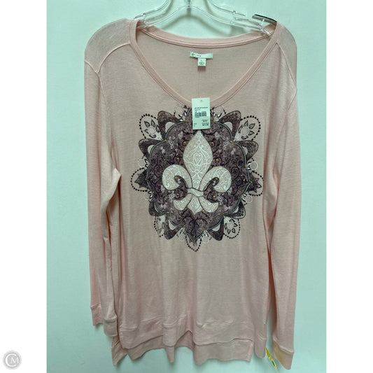 Top Long Sleeve By Cubism In Pink, Size: L