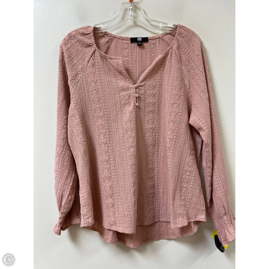 Top Long Sleeve Designer By Frye In Pink, Size: S