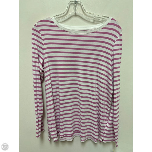 Top Long Sleeve By J. Jill In Pink & White, Size: M