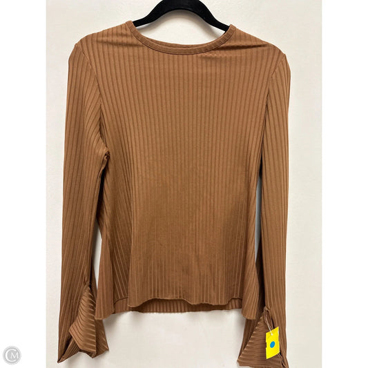 Top Long Sleeve By Asos In Brown, Size: M