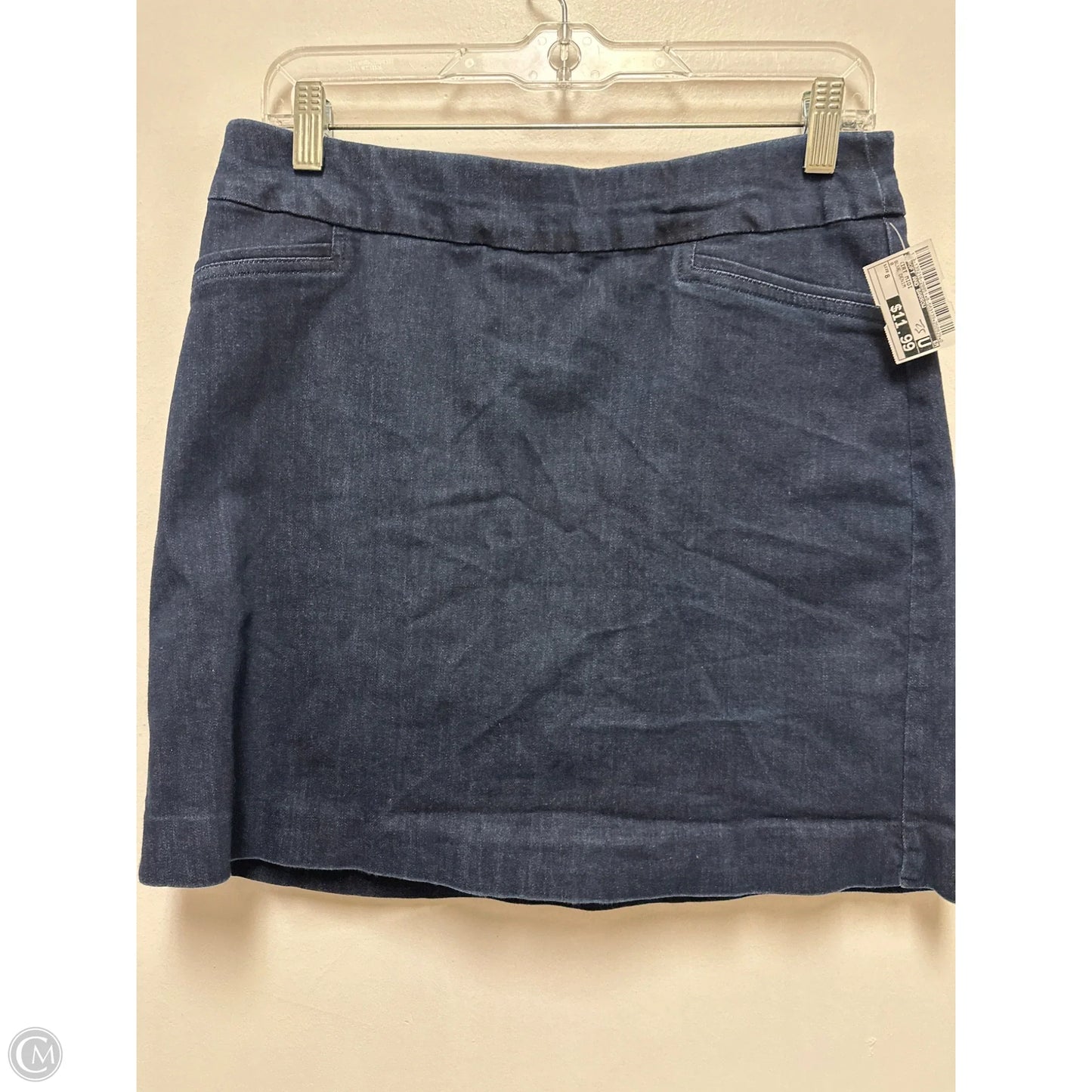 Skirt Midi By Croft And Barrow In Blue Denim, Size: 8