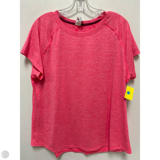 Athletic Top Short Sleeve By Champion In Pink, Size: Xl