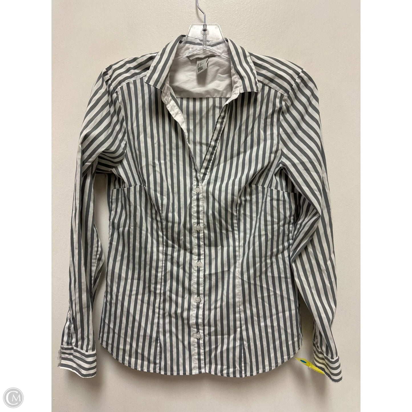 Blouse Long Sleeve By H&m In Striped Pattern, Size: M