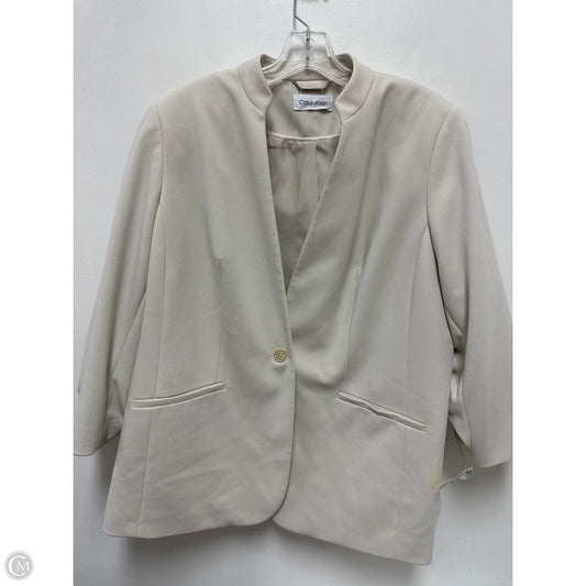Blazer By Calvin Klein In Tan, Size: Xl