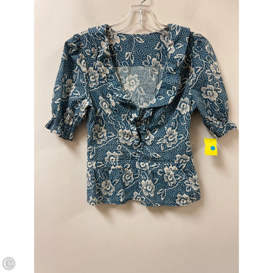 Top Short Sleeve By Paige In Blue & White, Size: Xs