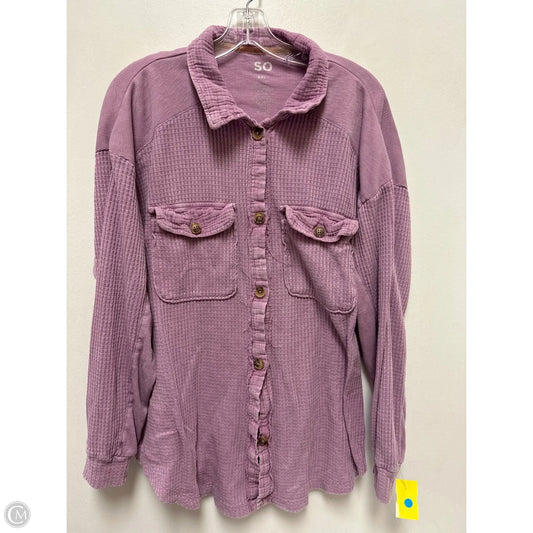 Blouse Long Sleeve By So In Purple, Size: 1x