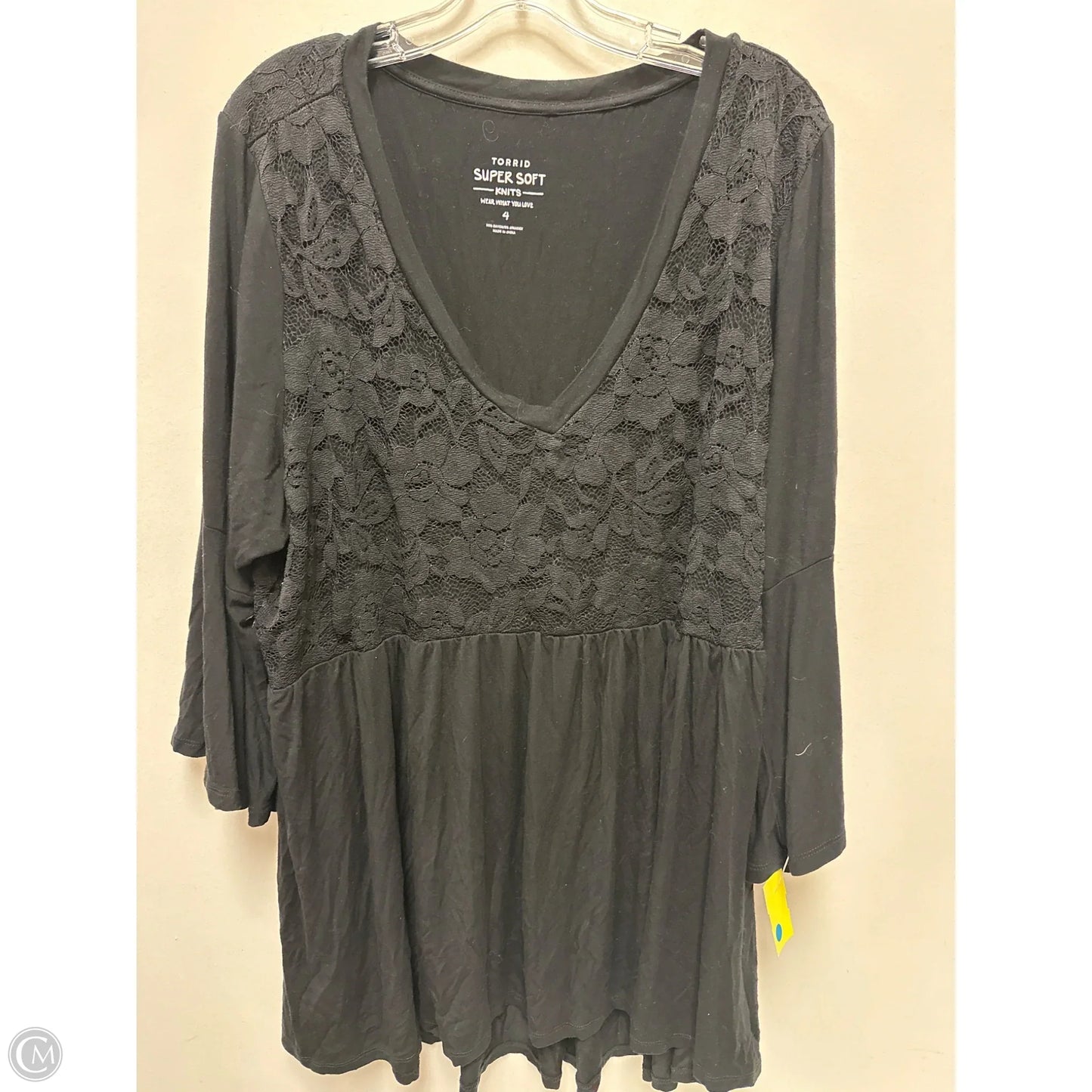 Top Long Sleeve By Torrid In Black, Size: 4x