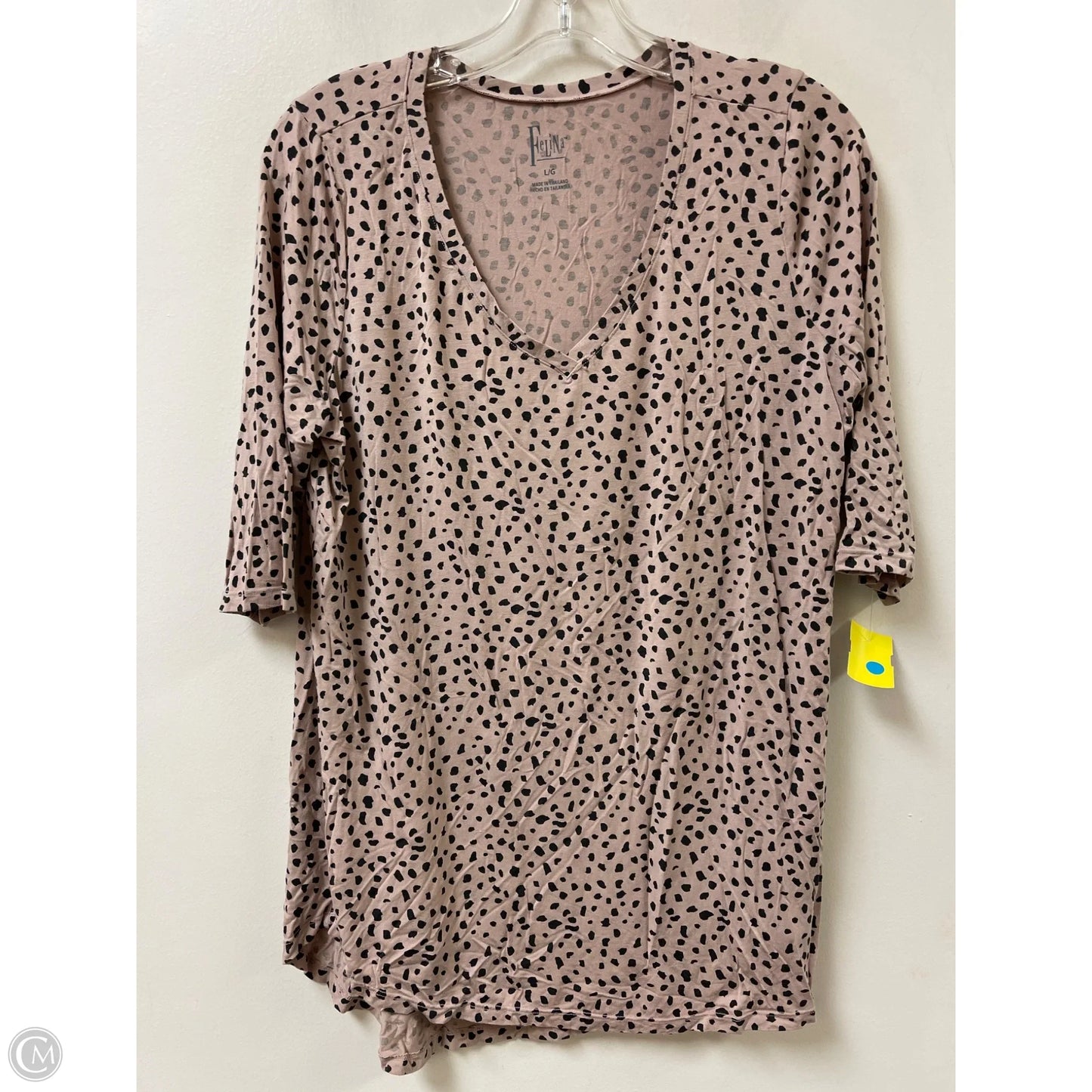 Top Short Sleeve By Felina In Animal Print, Size: L