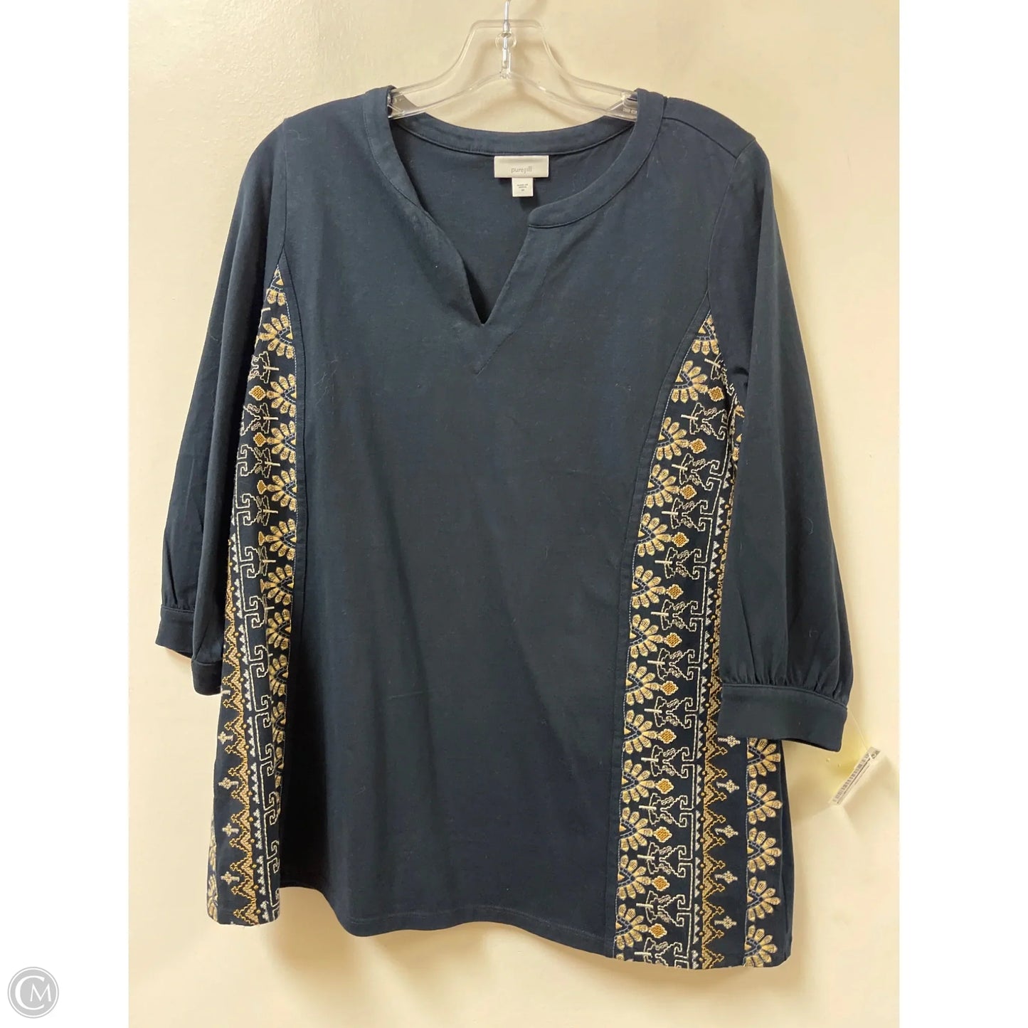 Top Long Sleeve By Pure Jill In Navy, Size: M