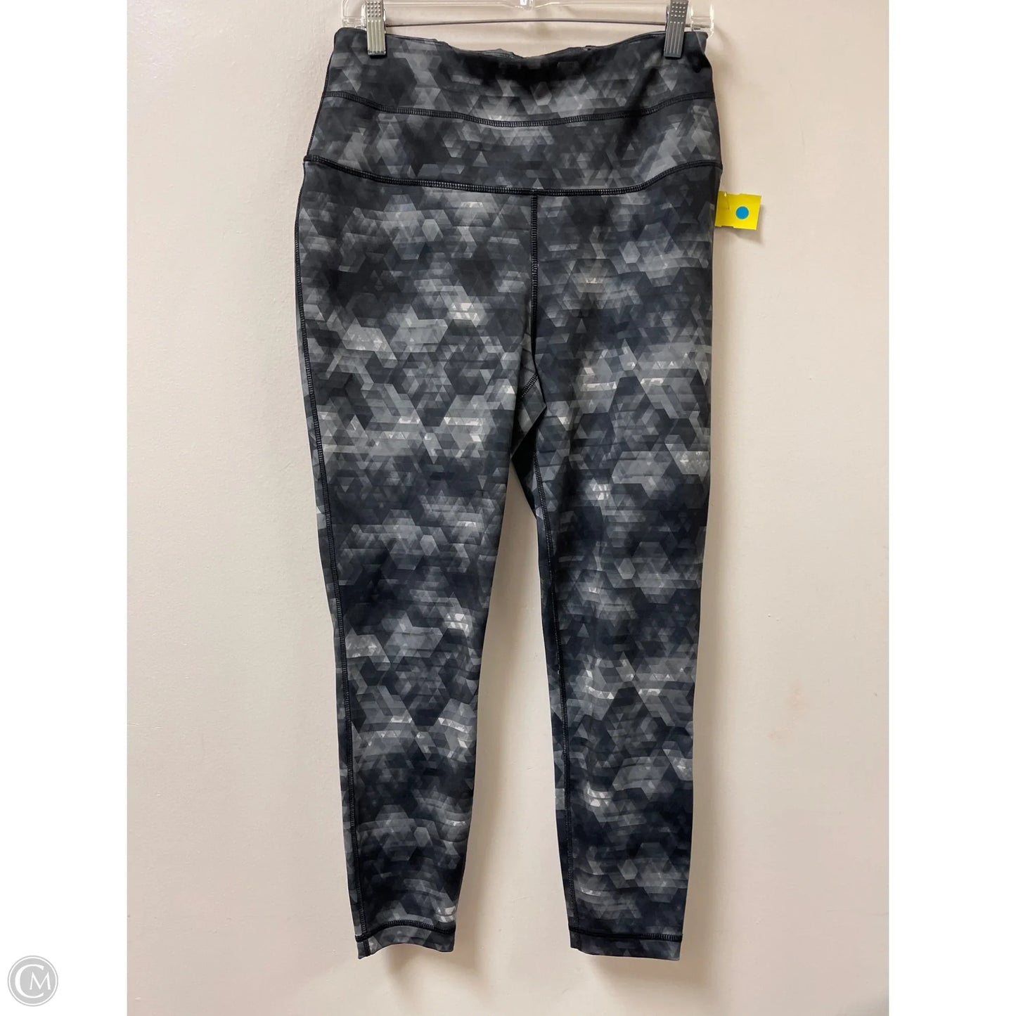 Athletic Leggings By Zelos In Black & Grey, Size: L