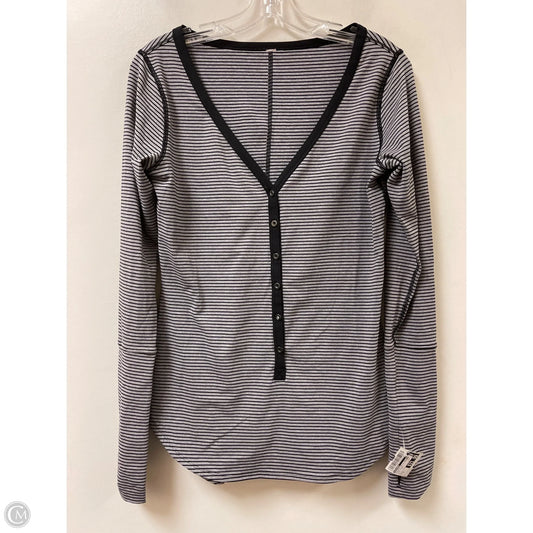 Athletic Top Long Sleeve Crewneck By Lululemon In Black & Grey, Size: M
