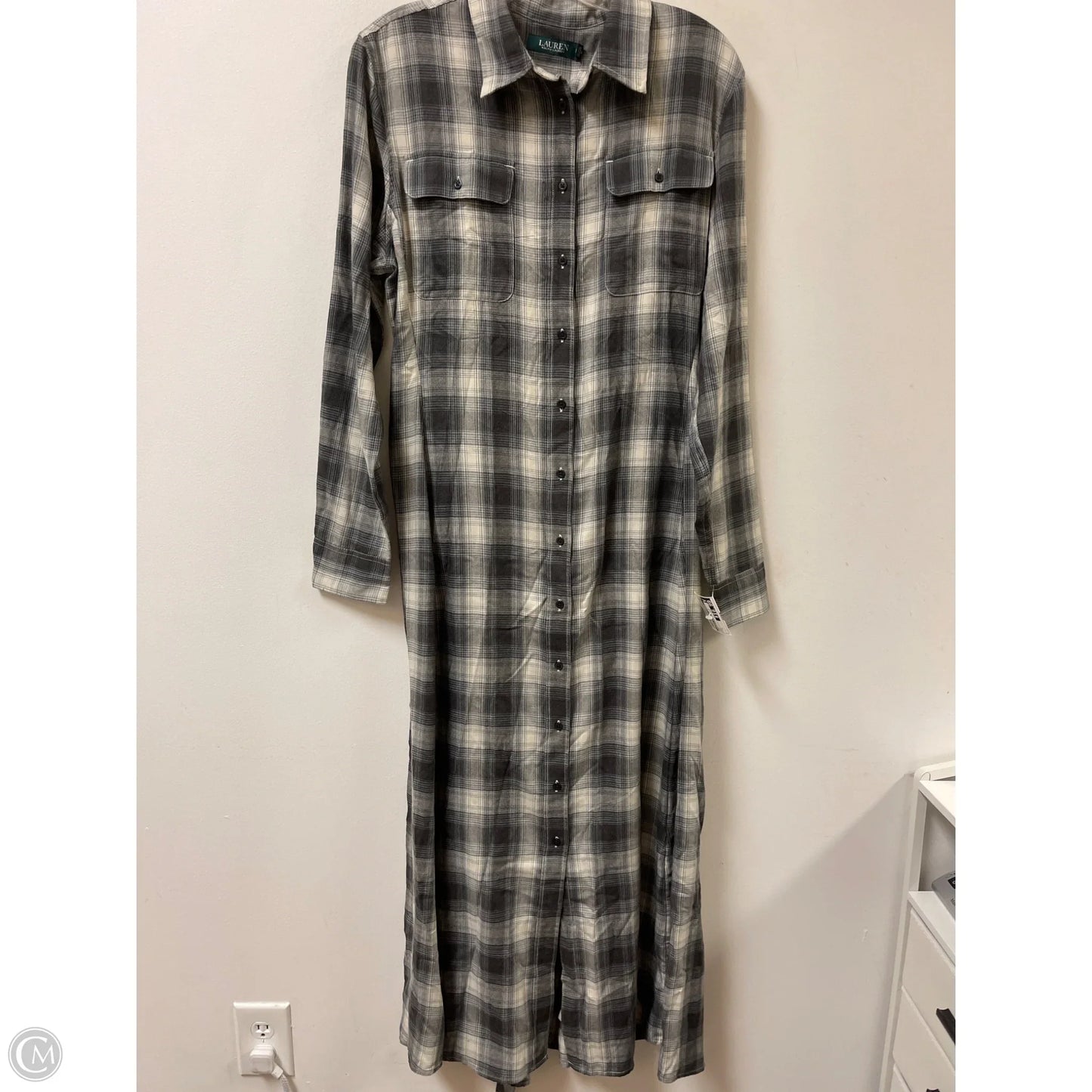 Dress Casual Maxi By Lauren By Ralph Lauren In Grey, Size: L