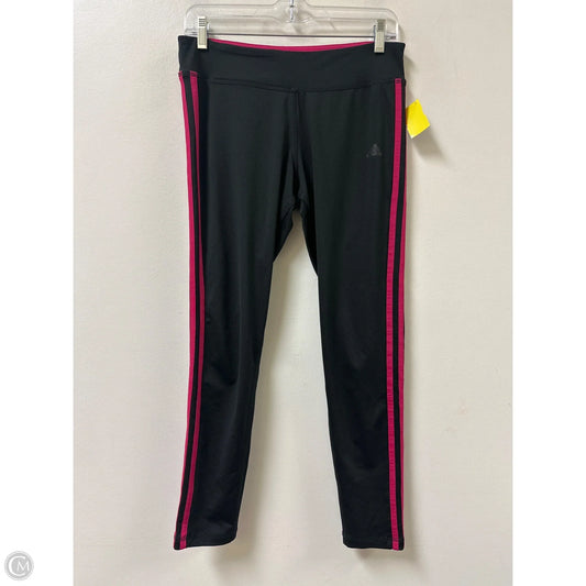 Athletic Leggings By Adidas In Black & Pink, Size: M