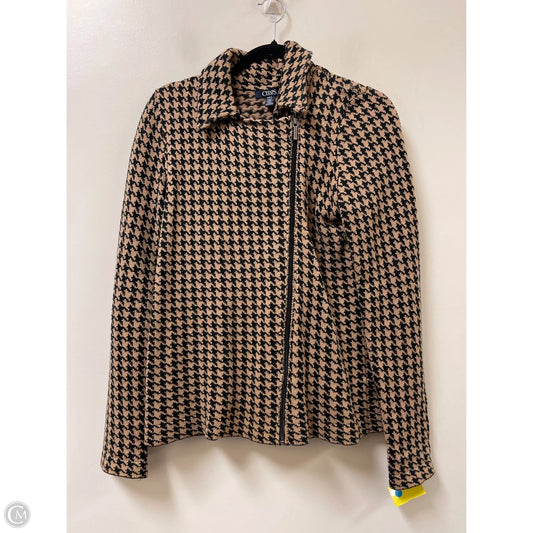 Jacket Moto By Chaps In Black & Brown, Size: M