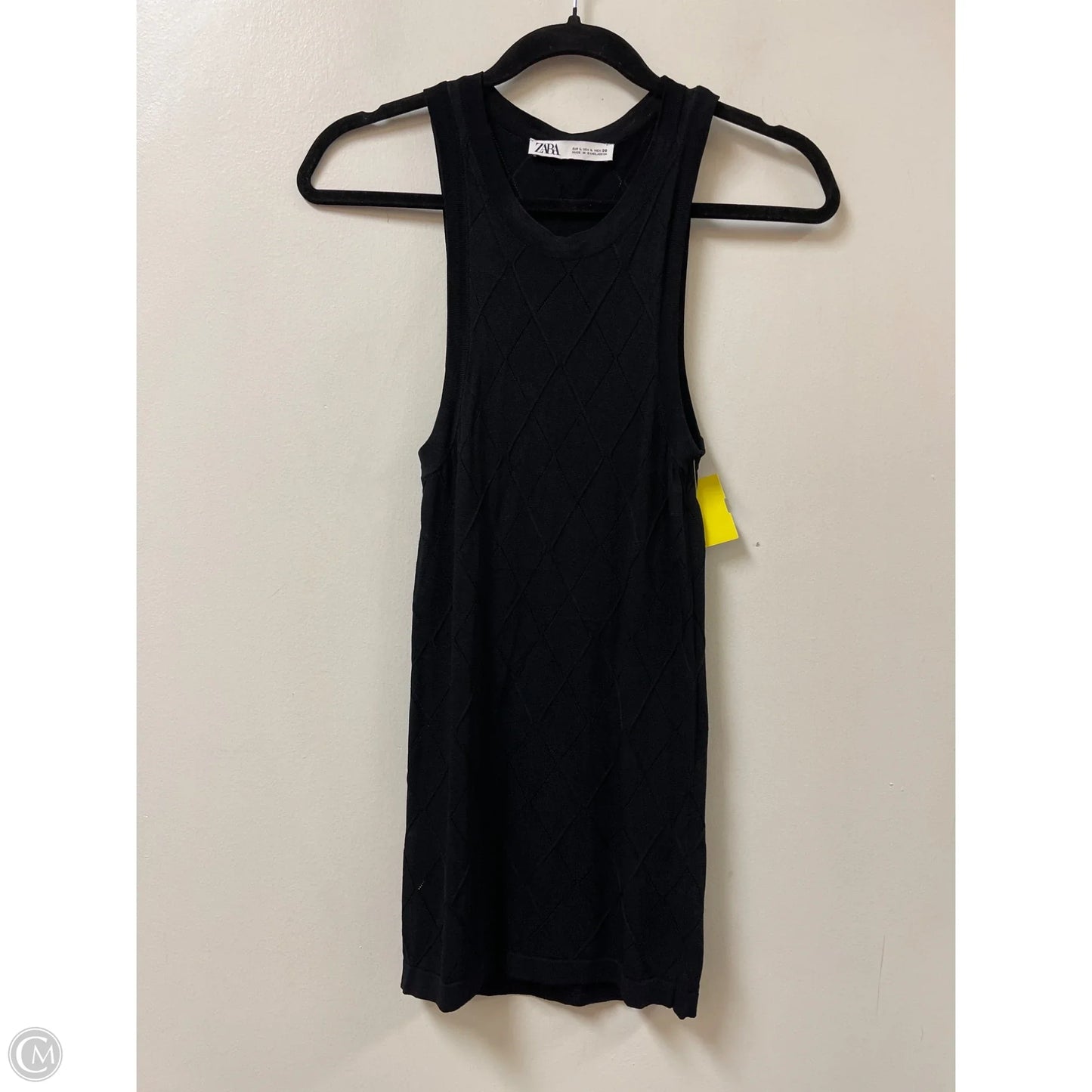 Top Sleeveless By Zara In Black, Size: L