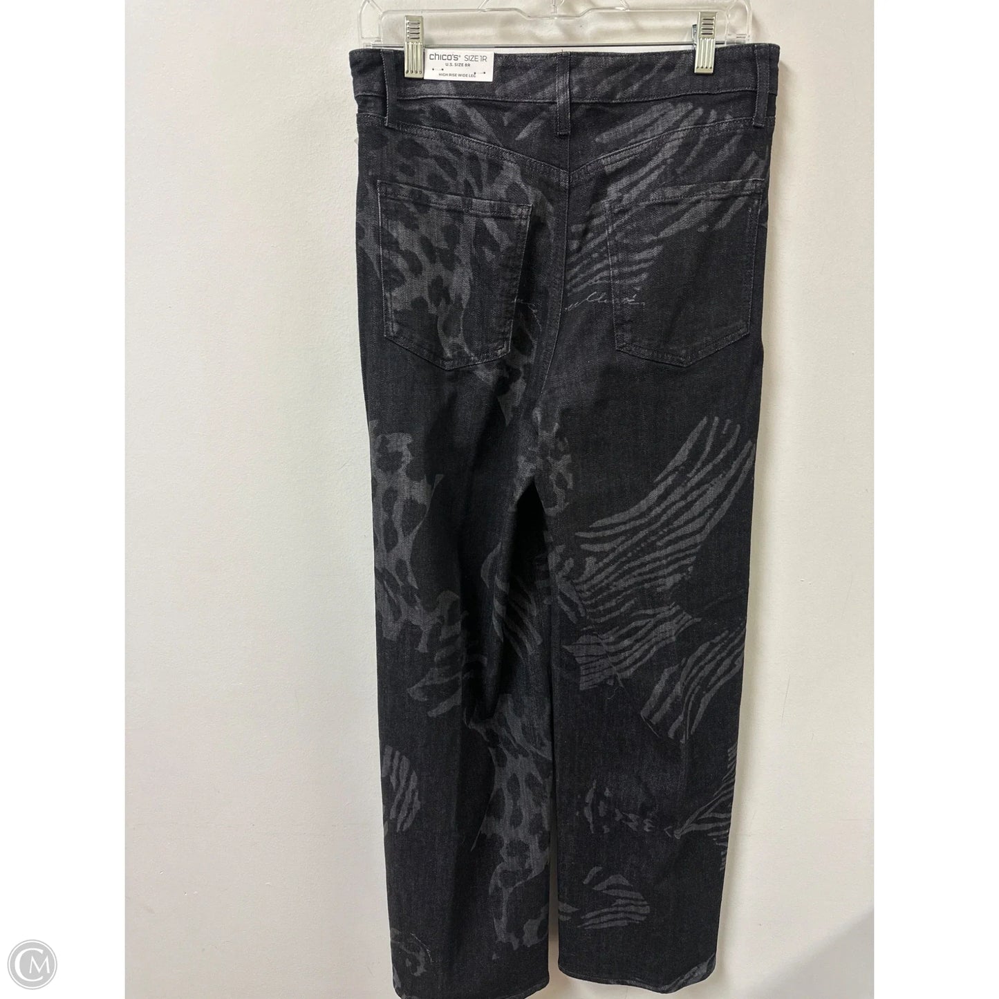 Pants Wide Leg By Chicos In Black & Grey, Size: 8