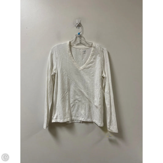 Top Long Sleeve By Gap In White, Size: L
