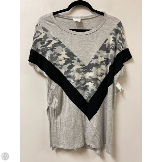 Top Short Sleeve By Sew In Love In Black & Grey, Size: M