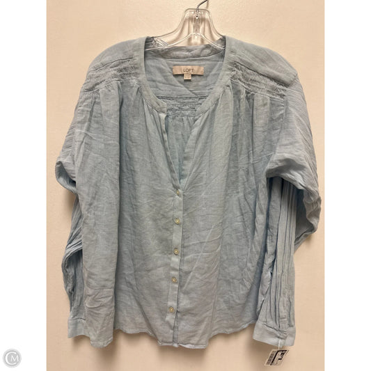 Blouse Long Sleeve By Loft In Blue, Size: M