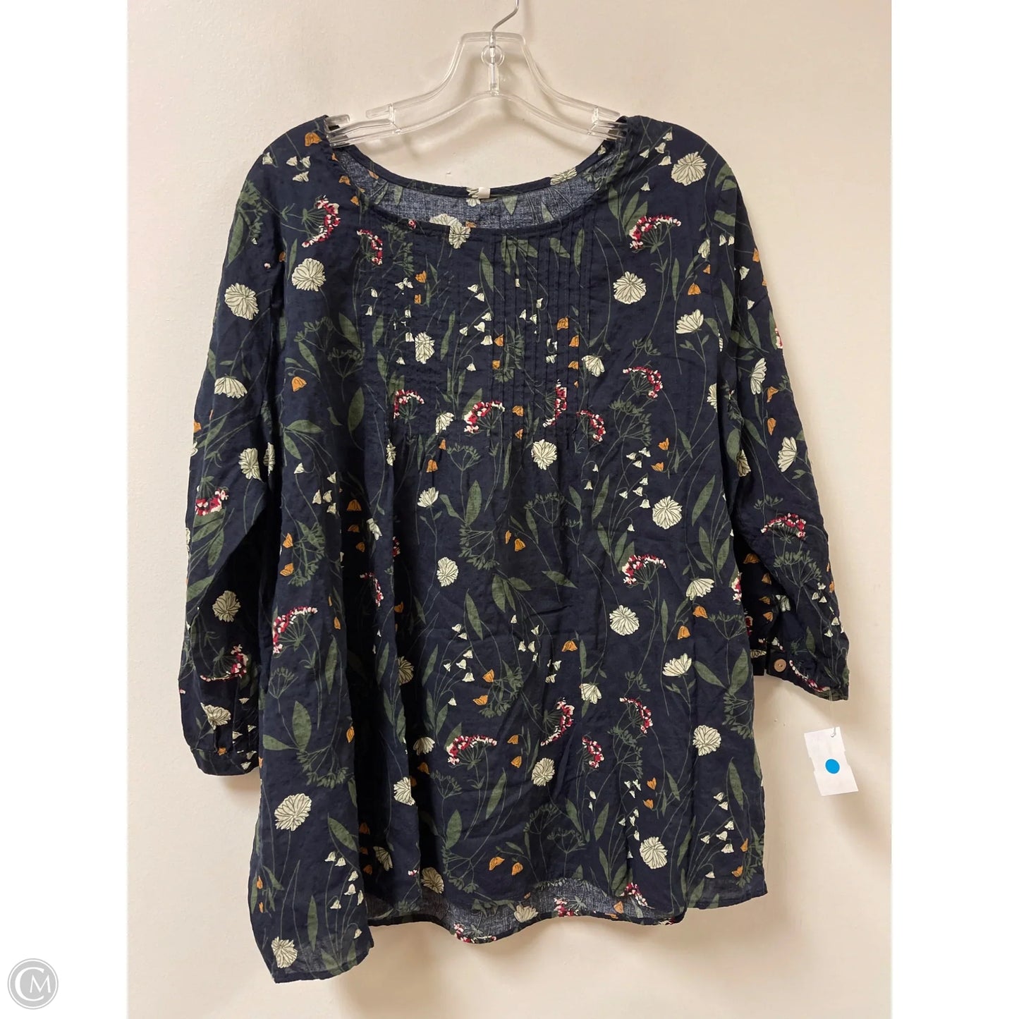 Top Long Sleeve By Clothes Mentor In Navy, Size: 3x